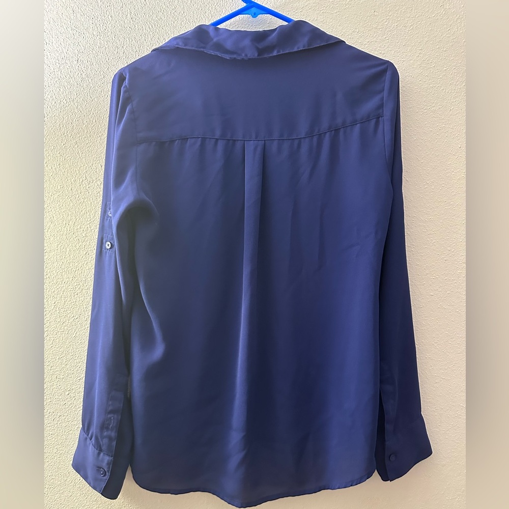 Express Deep Blue Button-Down Shirt - Picture 3 of 3